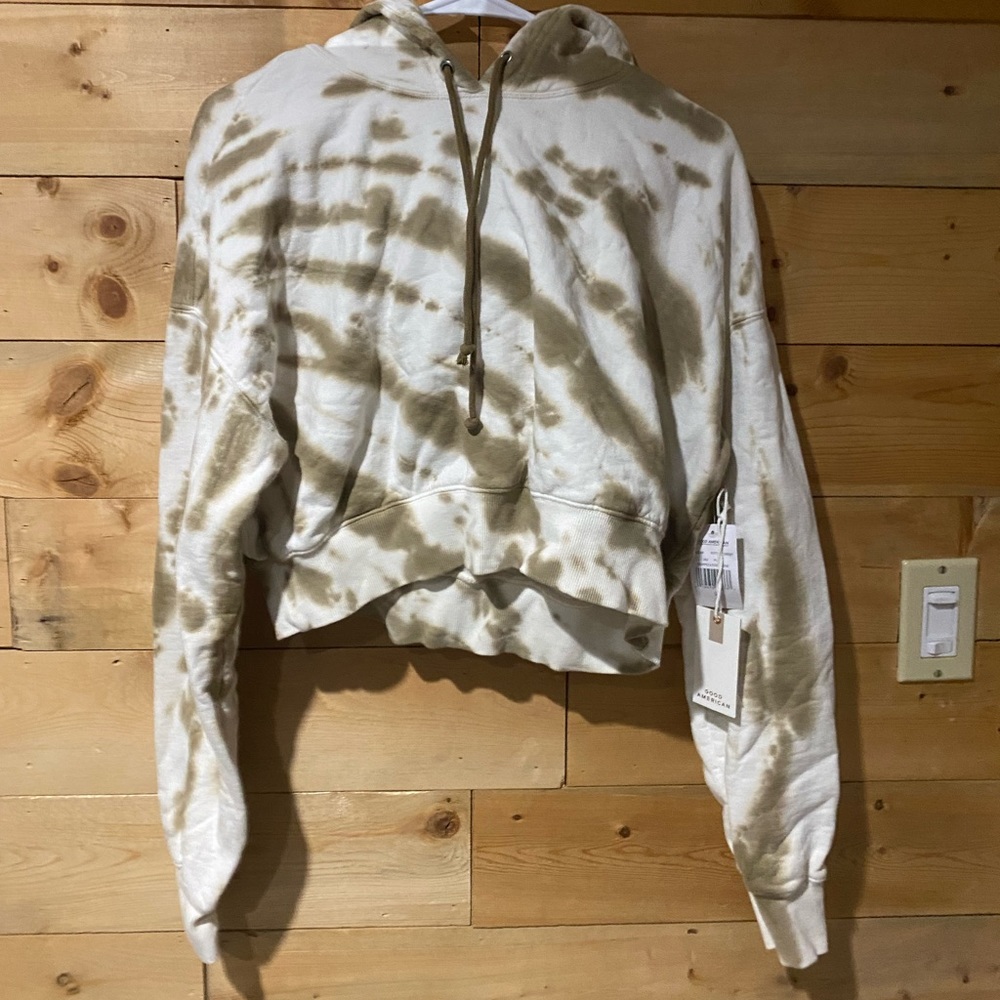 Good American Tie Dye Cropped Hoodie Fits a Small